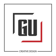 Initial Letter GU Logo Template Design