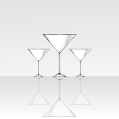 Three martini glass