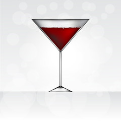 Glass of red martini