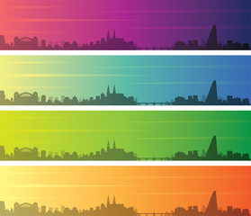 Basel Multiple Color Gradient Skyline Banner