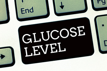 Handwriting text writing Glucose Level. Concept meaning Amount of glucose in the blood Reactive hyperglycemia.