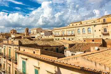Architectural details in Noto, Sicily, Italy.