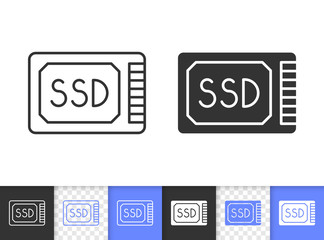 Ssd simple black line vector icon