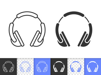 Dj Headphone simple black line vector icon