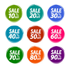 Sale, label set. Business, shop, mall concept. Vector illustration