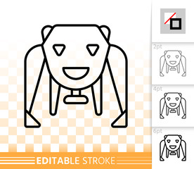 Robot Bear simple black line vector icon