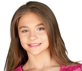 Portrait of a Smiling Young Girl