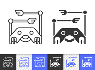 Robot simple black line vector icon