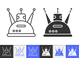Robot simple black line vector icon