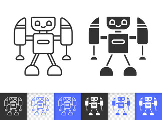 Robot simple black line vector icon