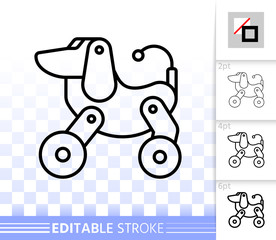 Robot Dog simple black line vector icon