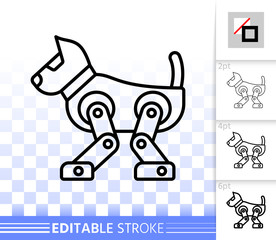 Robot Dog simple black line vector icon