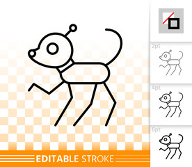 Robot Dog simple black line vector icon