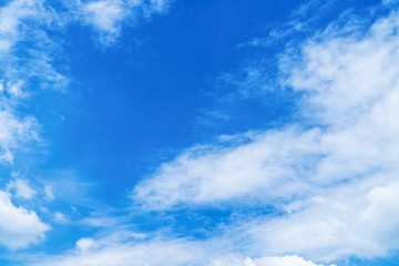 Beautiful blue sky with cloudy. Color sky is clear with white clouds on natural background.
