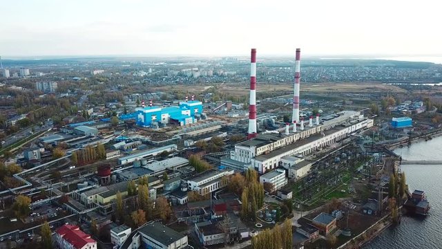 Flight over Voronezh thermal power plant