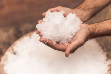 Young man enjoys wellness and spa