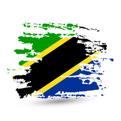 Obraz premium Grunge brush stroke with Tanzania national flag