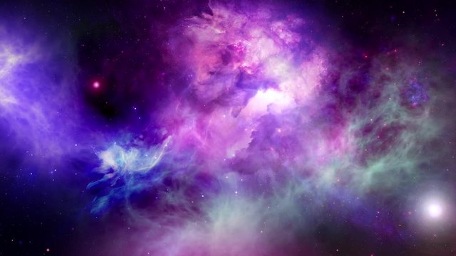 Space travel towards a nebula
