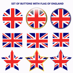 Set of banners with flag of England.