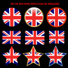 Set of banners with flag of England.