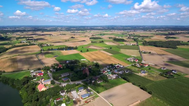 fields, plots, balk, colors, landscape, summer, sun, clouds,