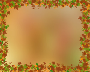 Fall Background with Colorful Leaves