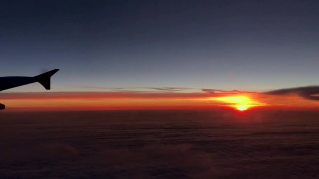 Stunning Sunset from the Window of a Plane.
