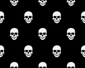 Front view vector illustration of a human skull pattern