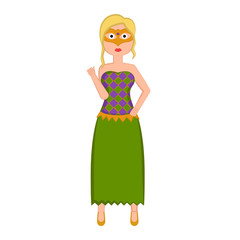 Obraz na płótnie Canvas Girl with a mardi gras costume. Vector illustration design