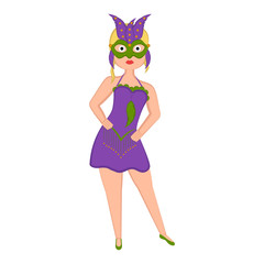 Girl with a mardi gras costume. Vector illustration design
