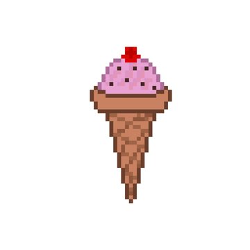 Cone Ice Cream Pixel Art