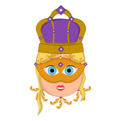 Girl avatar with mardi gras ornaments. Vector illustration design