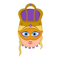 Girl avatar with mardi gras ornaments. Vector illustration design
