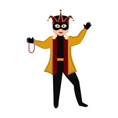 Isolated man with mardi gras clothes. Vector illustration design
