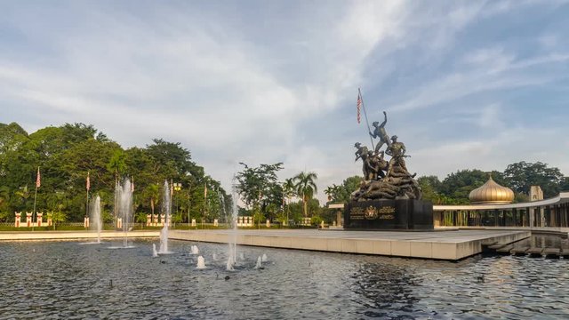 Tourists visiting Malaysian National Monument, also known as Tugu Negara