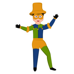 Isolated man with mardi gras clothes. Vector illustration design
