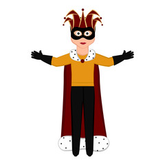Isolated man with mardi gras clothes. Vector illustration design