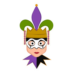 Isolated man avatar with mardi gras ornaments. Vector illustration design