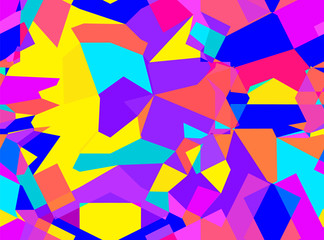 Colorful seamless pattern with chaotic geometric shapes