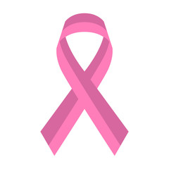 Pink ribbon. Breast cancer awareness symbol. Vector illustration design