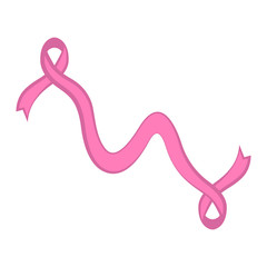 Pink ribbon. Breast cancer awareness symbol. Vector illustration design