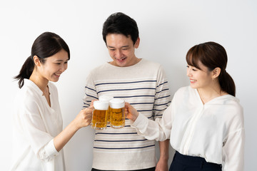 young asian group drinking beer © taka
