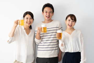 young asian group drinking beer © taka