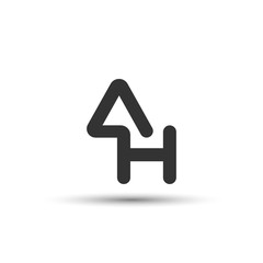 Initial AH Letter Logo Design - obrazy, fototapety, plakaty