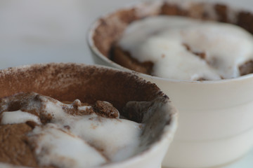 Chocolate dessert in ramkins