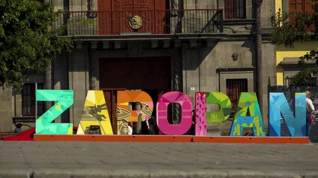 Colorful Zapopan sign in Mexico