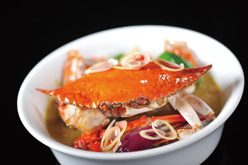 Lemon grass curry comb crab