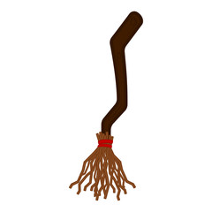 Isolated halloween witch broom icon. Vector illustration design
