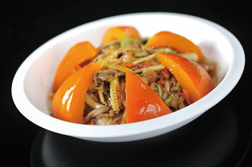 Seafood roasted truffles and vegetables