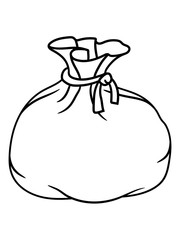 beutel sack stoff geschenk verpackt gefüllt voll prall säckchen tasche clipart comic cartoon design